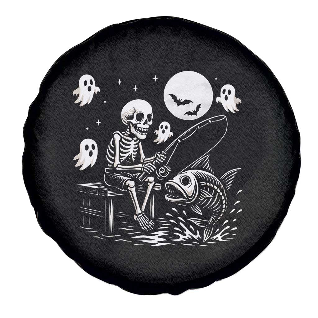 Halloween Skeleton Fishing Spare Tire Cover Funny Fisherman Gift - Wonder Print Shop