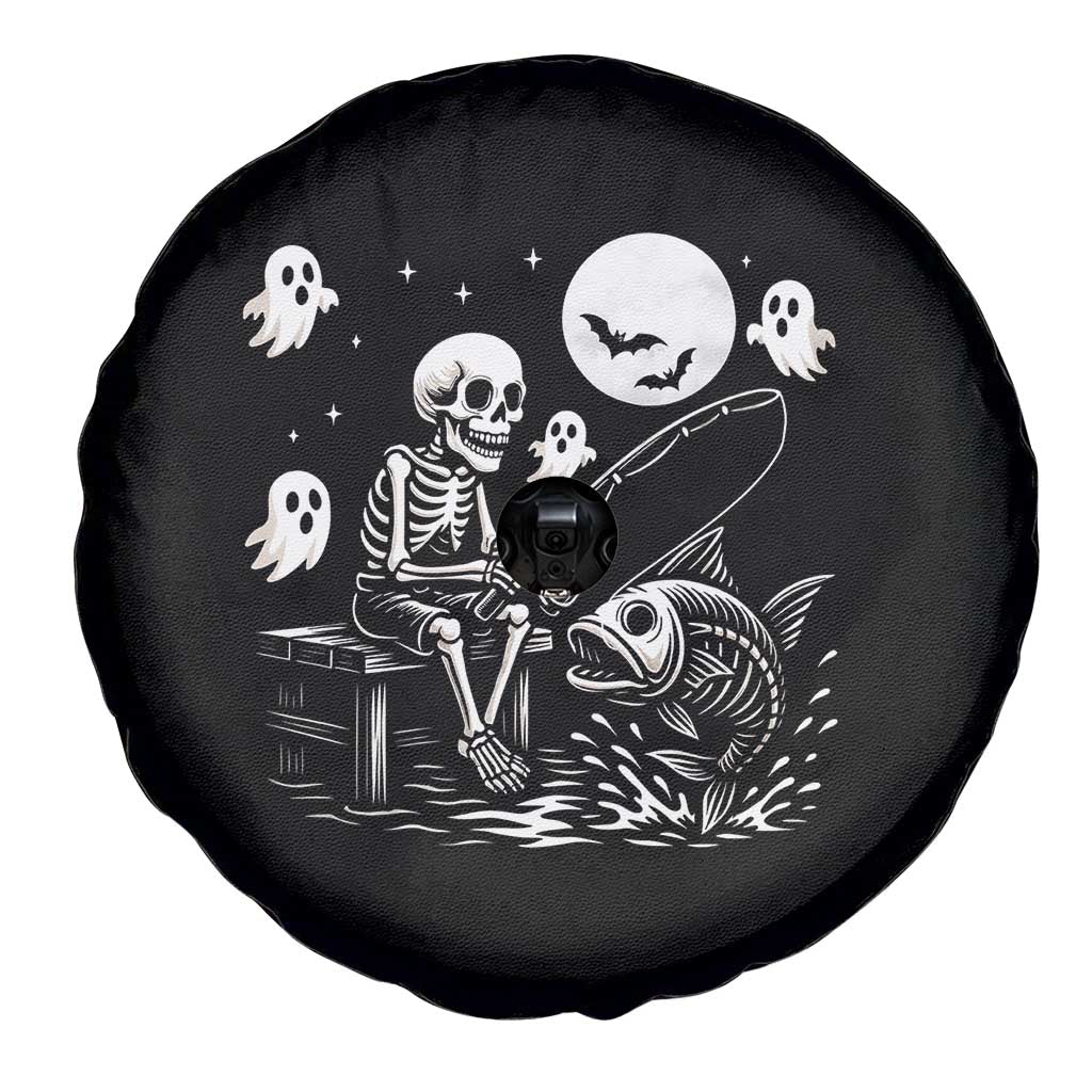 Halloween Skeleton Fishing Spare Tire Cover Funny Fisherman Gift - Wonder Print Shop