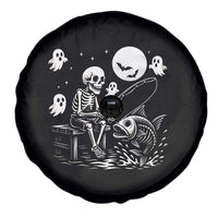Halloween Skeleton Fishing Spare Tire Cover Funny Fisherman Gift - Wonder Print Shop