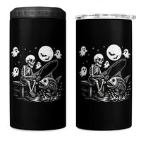 Halloween Skeleton Fishing 4 in 1 Can Cooler Tumbler Funny Fisherman Gift