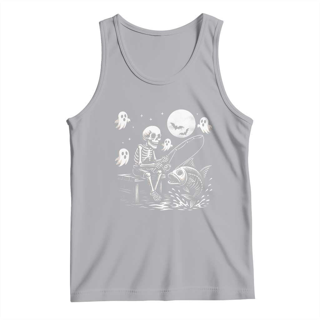 Halloween Skeleton Fishing Tank Top Funny Fisherman Gift - Wonder Print Shop