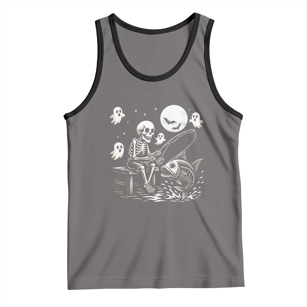Halloween Skeleton Fishing Tank Top Funny Fisherman Gift - Wonder Print Shop