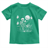 Halloween Skeleton Fishing Toddler T Shirt Funny Fisherman Gift - Wonder Print Shop