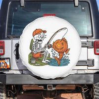 Halloween Fishing Lover Spare Tire Cover Skeleton Humor Gift - Wonder Print Shop