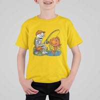 Halloween Fishing Lover T Shirt For Kid Skeleton Humor Gift - Wonder Print Shop