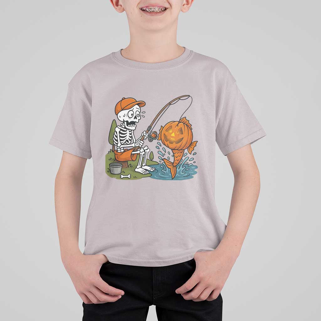 Halloween Fishing Lover T Shirt For Kid Skeleton Humor Gift - Wonder Print Shop