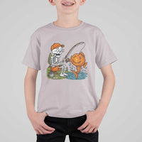 Halloween Fishing Lover T Shirt For Kid Skeleton Humor Gift - Wonder Print Shop