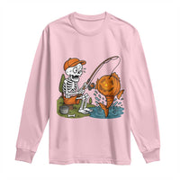 Halloween Fishing Lover Long Sleeve Shirt Skeleton Humor Gift - Wonder Print Shop