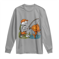 Halloween Fishing Lover Long Sleeve Shirt Skeleton Humor Gift - Wonder Print Shop