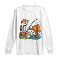 Halloween Fishing Lover Long Sleeve Shirt Skeleton Humor Gift - Wonder Print Shop