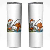 Halloween Fishing Lover Skinny Tumbler Skeleton Humor Gift