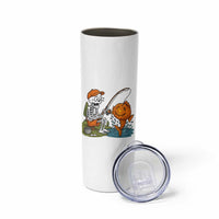 Halloween Fishing Lover Skinny Tumbler Skeleton Humor Gift