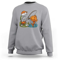 Halloween Fishing Lover Sweatshirt Skeleton Humor Gift - Wonder Print Shop