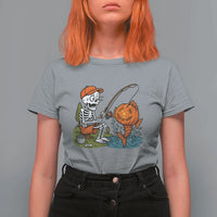 Halloween Fishing Lover T Shirt For Women Skeleton Humor Gift - Wonder Print Shop