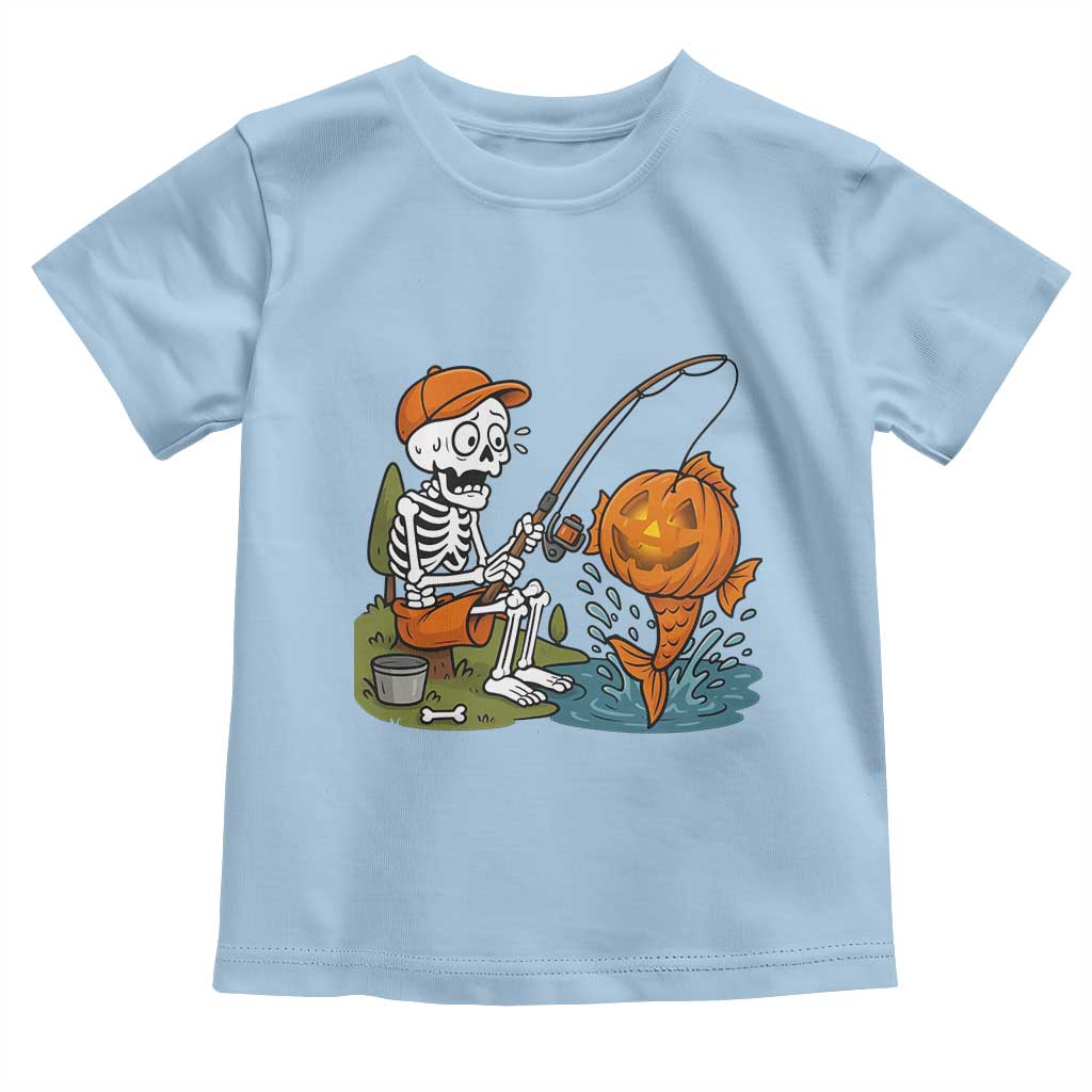 Halloween Fishing Lover Toddler T Shirt Skeleton Humor Gift - Wonder Print Shop
