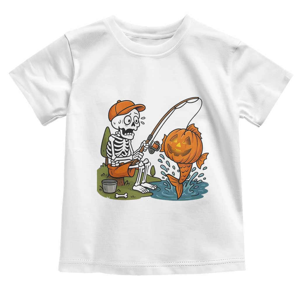 Halloween Fishing Lover Toddler T Shirt Skeleton Humor Gift - Wonder Print Shop