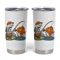 Halloween Fishing Lover Tumbler Cup Skeleton Humor Gift