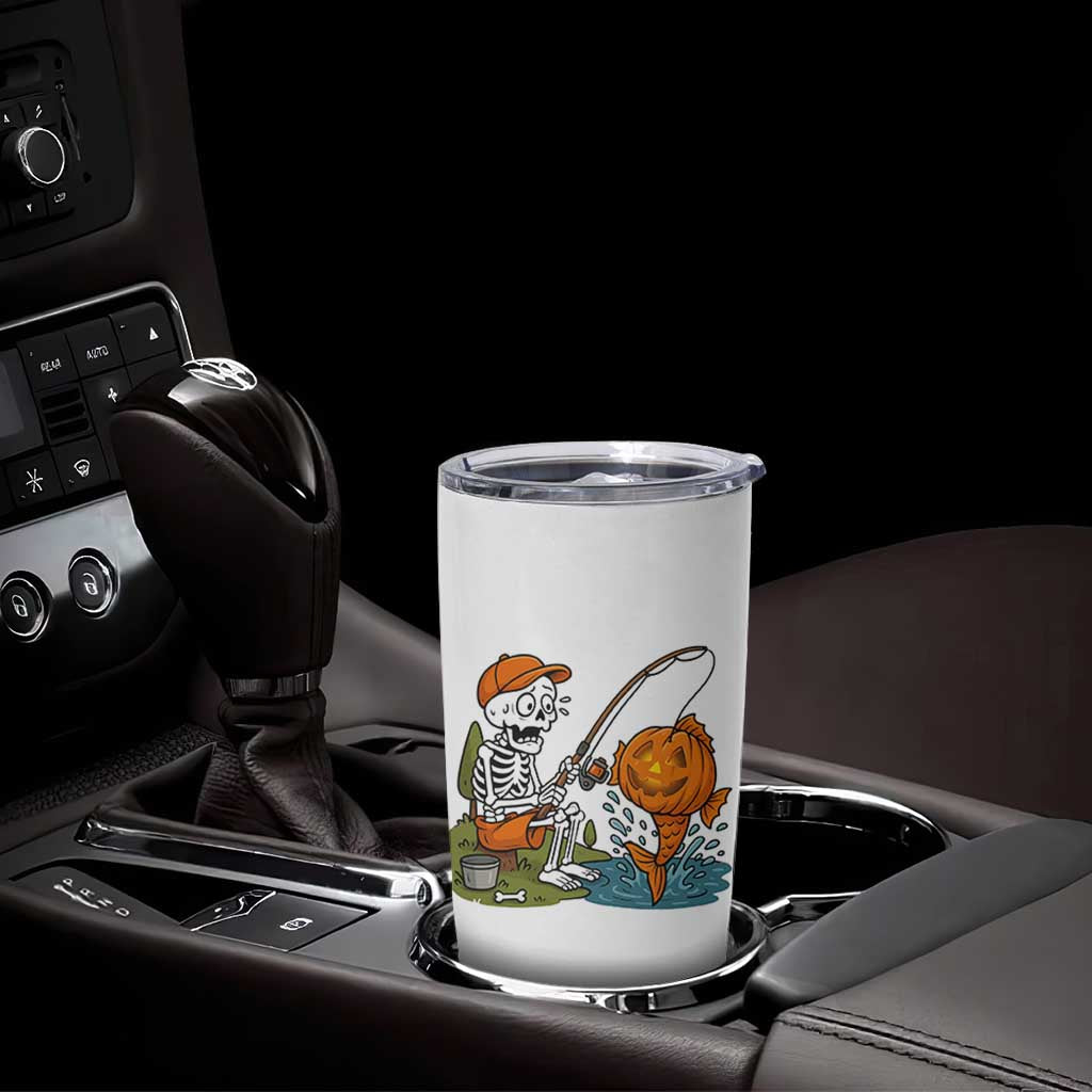 Halloween Fishing Lover Tumbler Cup Skeleton Humor Gift