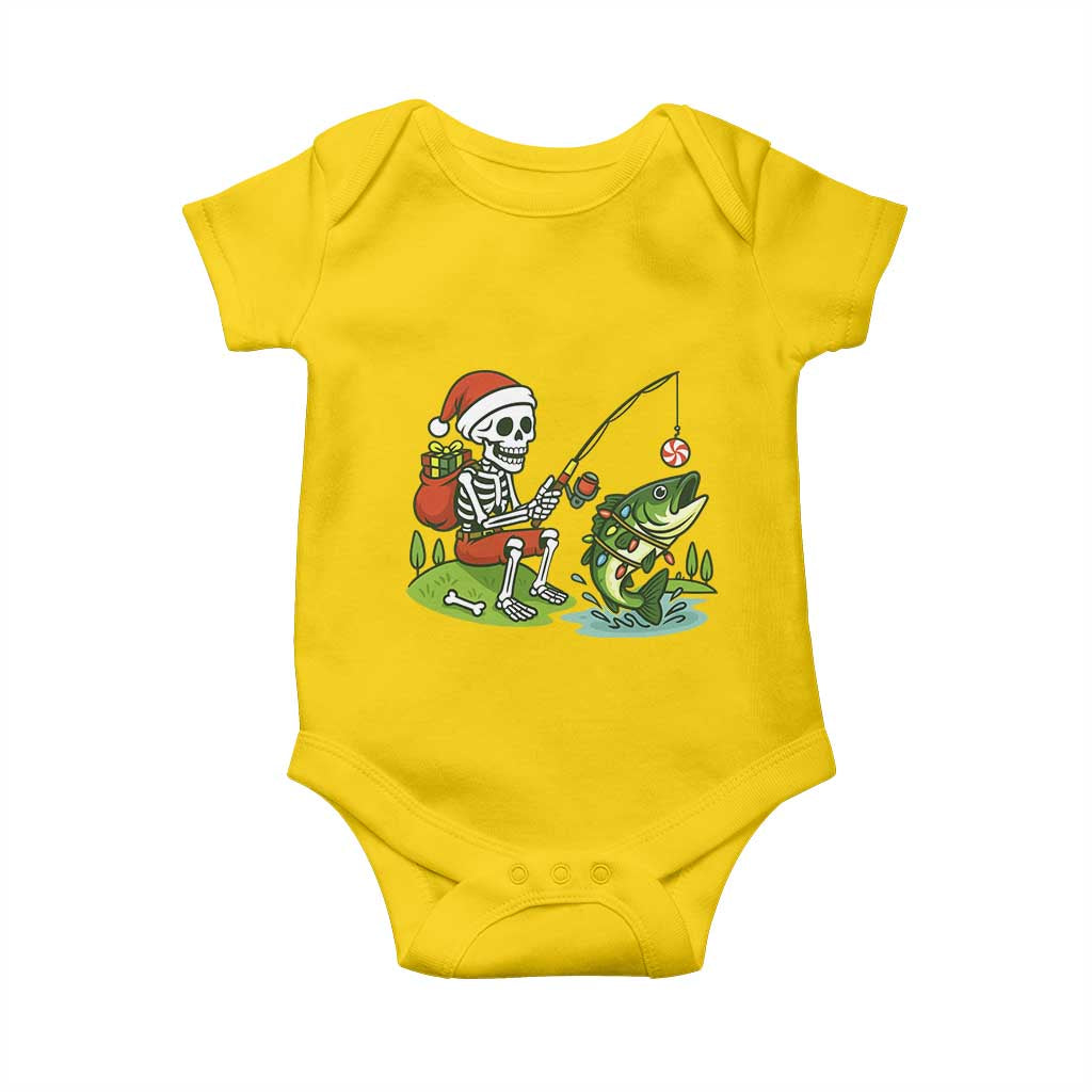 Christmas Skeleton Fishing Baby Onesie Funny Holiday Gift - Wonder Print Shop