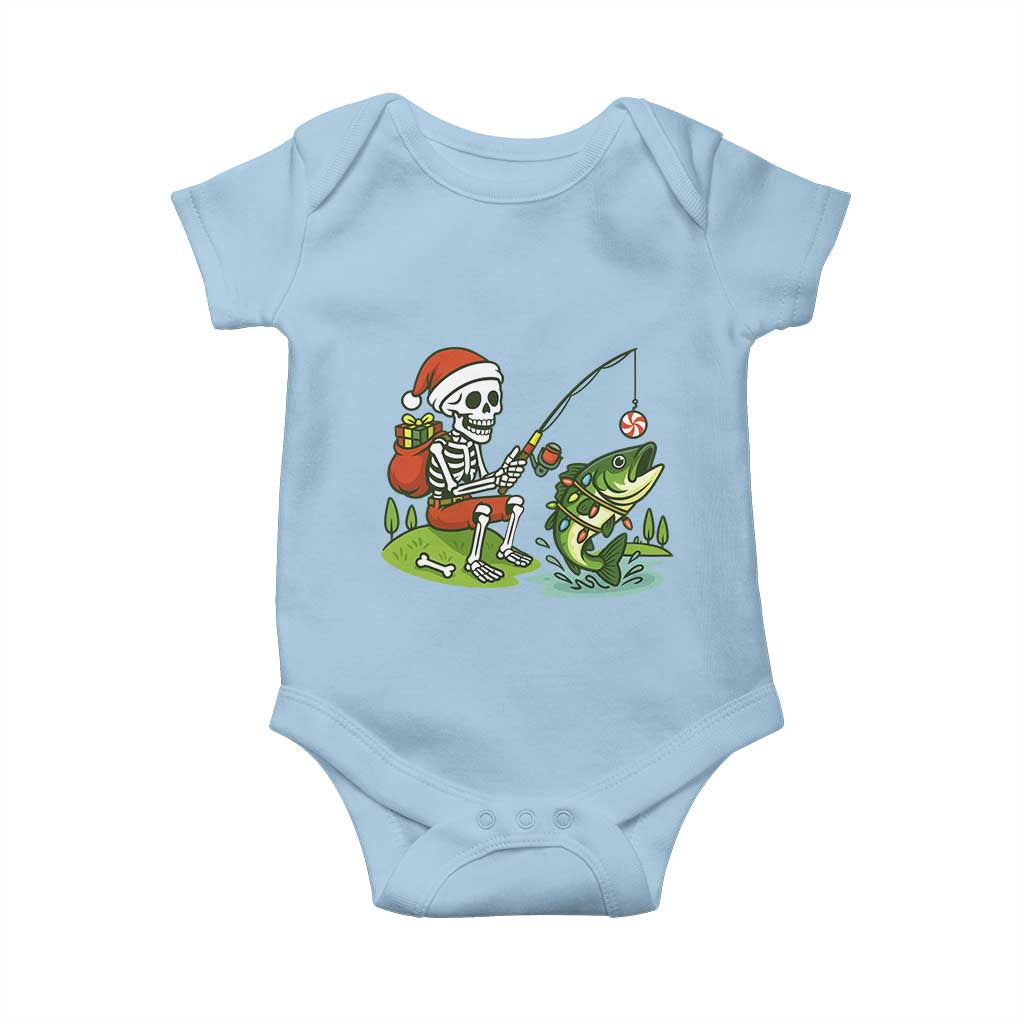 Christmas Skeleton Fishing Baby Onesie Funny Holiday Gift - Wonder Print Shop