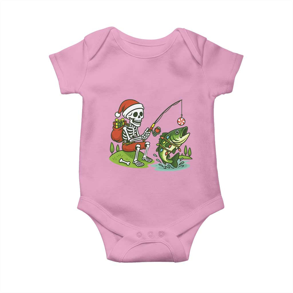 Christmas Skeleton Fishing Baby Onesie Funny Holiday Gift - Wonder Print Shop