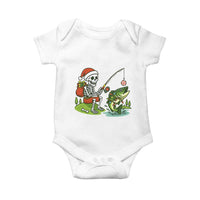 Christmas Skeleton Fishing Baby Onesie Funny Holiday Gift - Wonder Print Shop