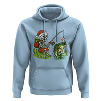 Christmas Skeleton Fishing Hoodie Funny Holiday Gift - Wonder Print Shop