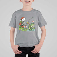 Christmas Skeleton Fishing T Shirt For Kid Funny Holiday Gift - Wonder Print Shop