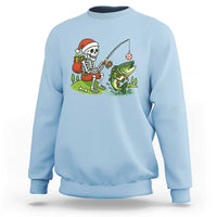 Christmas Skeleton Fishing Sweatshirt Funny Holiday Gift - Wonder Print Shop