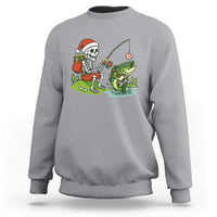 Christmas Skeleton Fishing Sweatshirt Funny Holiday Gift - Wonder Print Shop