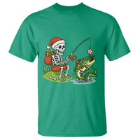Christmas Skeleton Fishing T Shirt Funny Holiday Gift - Wonder Print Shop
