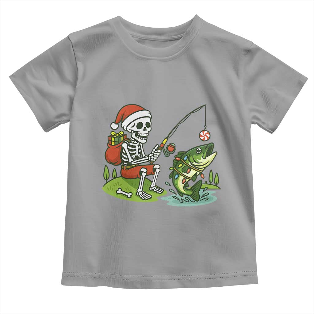 Christmas Skeleton Fishing Toddler T Shirt Funny Holiday Gift - Wonder Print Shop
