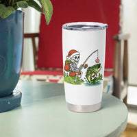 Christmas Skeleton Fishing Tumbler Cup Funny Holiday Gift