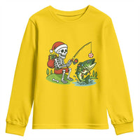 Christmas Skeleton Fishing Youth Sweatshirt Funny Holiday Gift - Wonder Print Shop