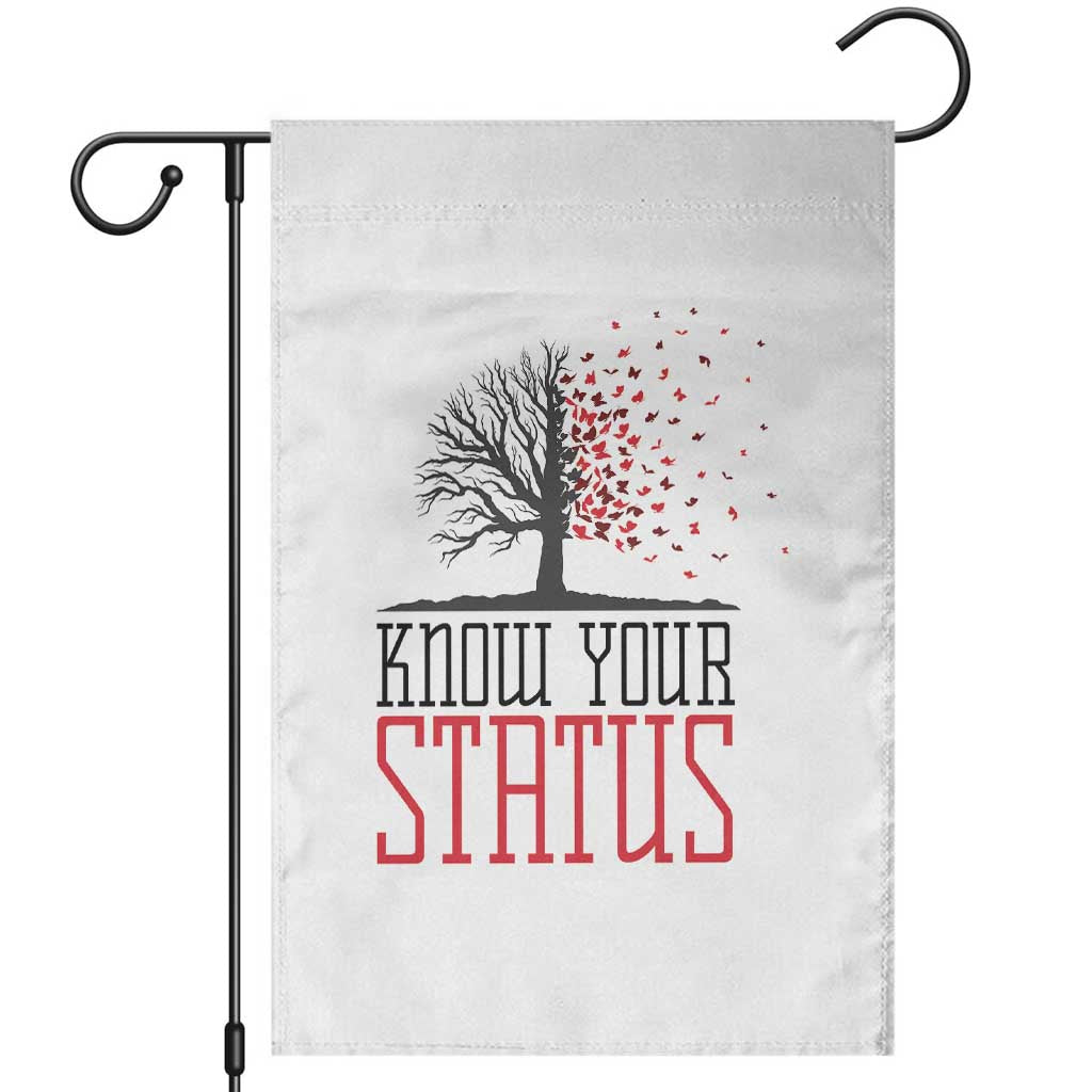 HIV Awareness Month Garden Flag Know Your Status Prevention Support Gift - Wonder Print Shop