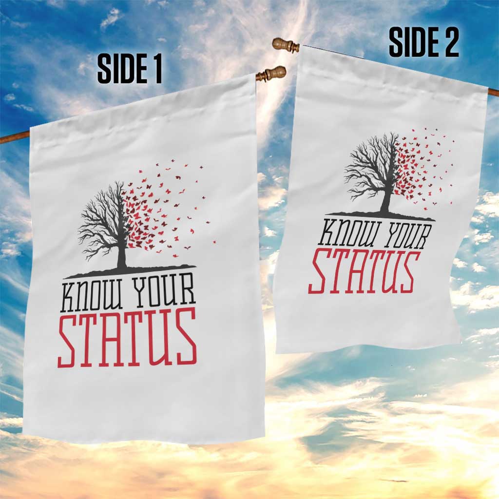 HIV Awareness Month Garden Flag Know Your Status Prevention Support Gift - Wonder Print Shop