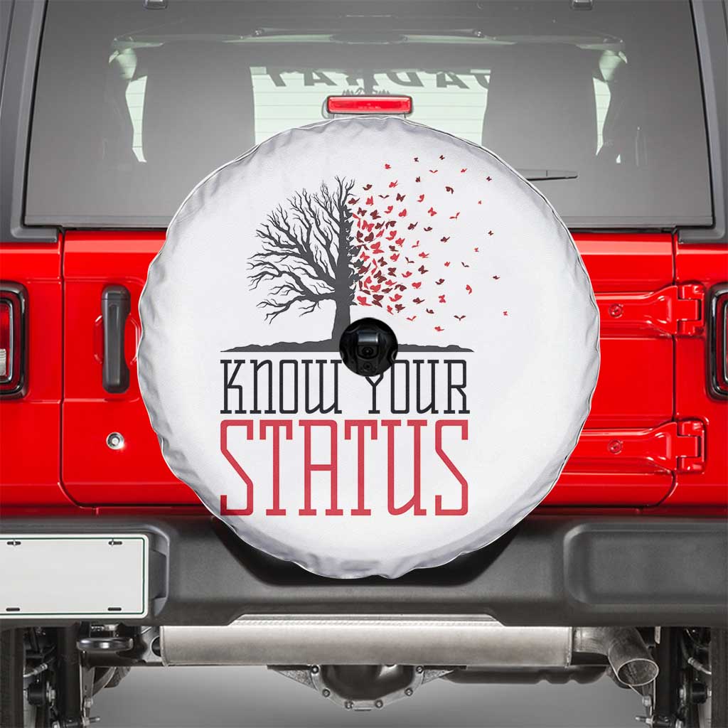 HIV Awareness Month Spare Tire Cover Know Your Status Prevention Support Gift - Wonder Print Shop