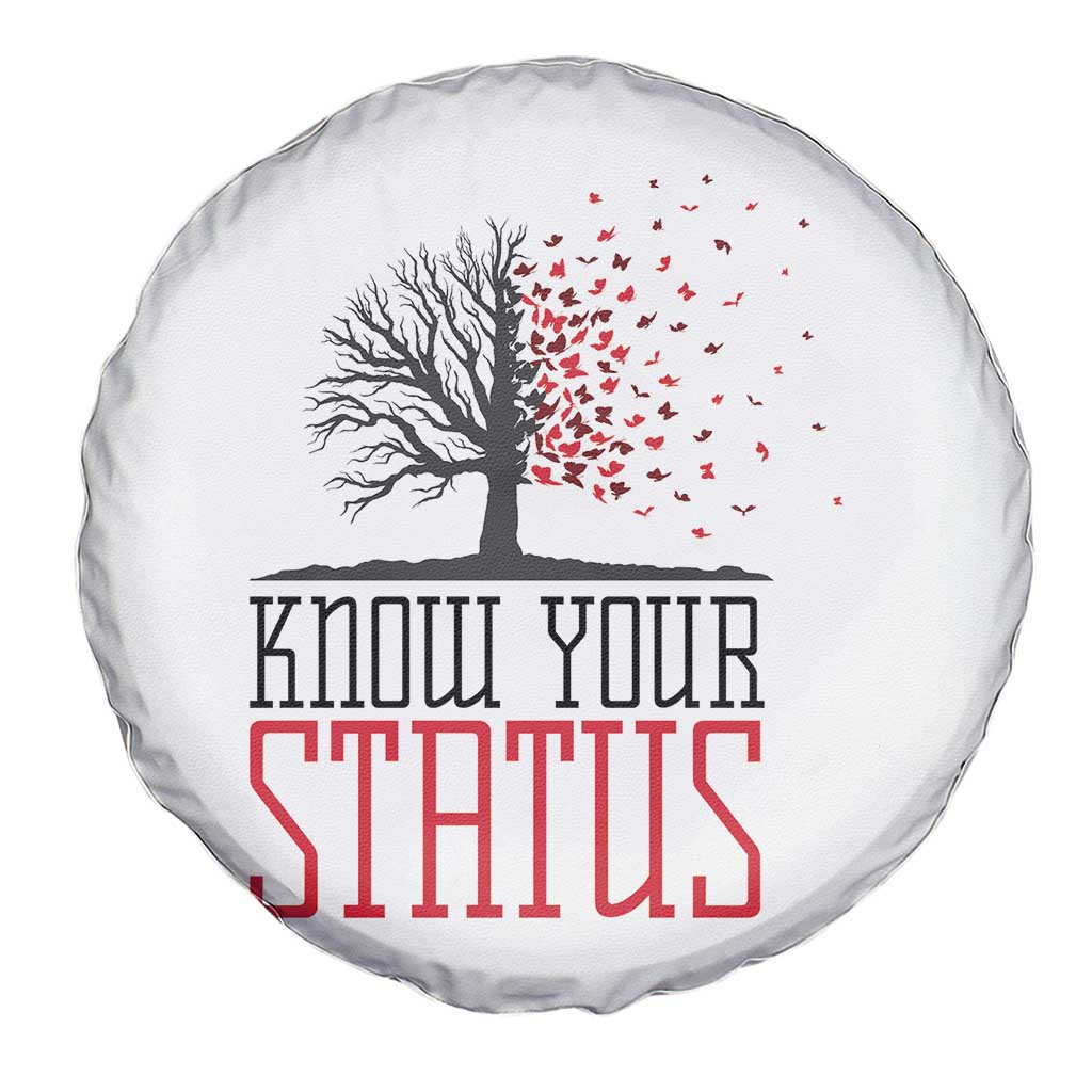 HIV Awareness Month Spare Tire Cover Know Your Status Prevention Support Gift - Wonder Print Shop