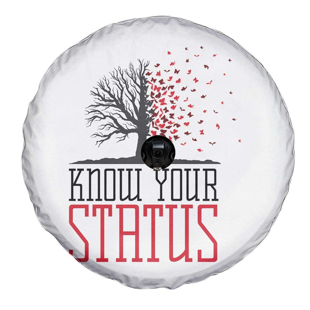 HIV Awareness Month Spare Tire Cover Know Your Status Prevention Support Gift - Wonder Print Shop