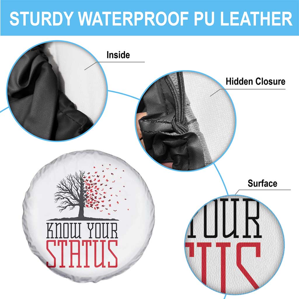 HIV Awareness Month Spare Tire Cover Know Your Status Prevention Support Gift - Wonder Print Shop