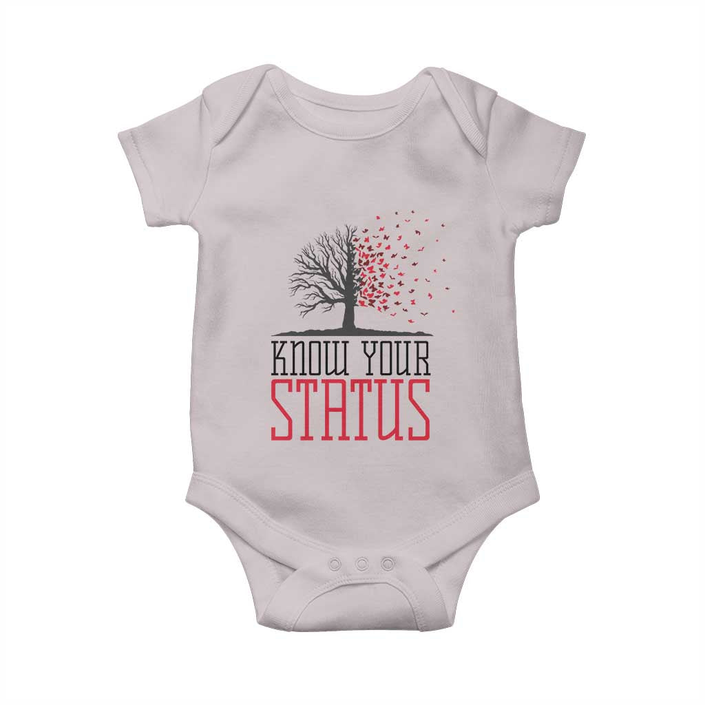 HIV Awareness Month Baby Onesie Know Your Status Prevention Support Gift - Wonder Print Shop