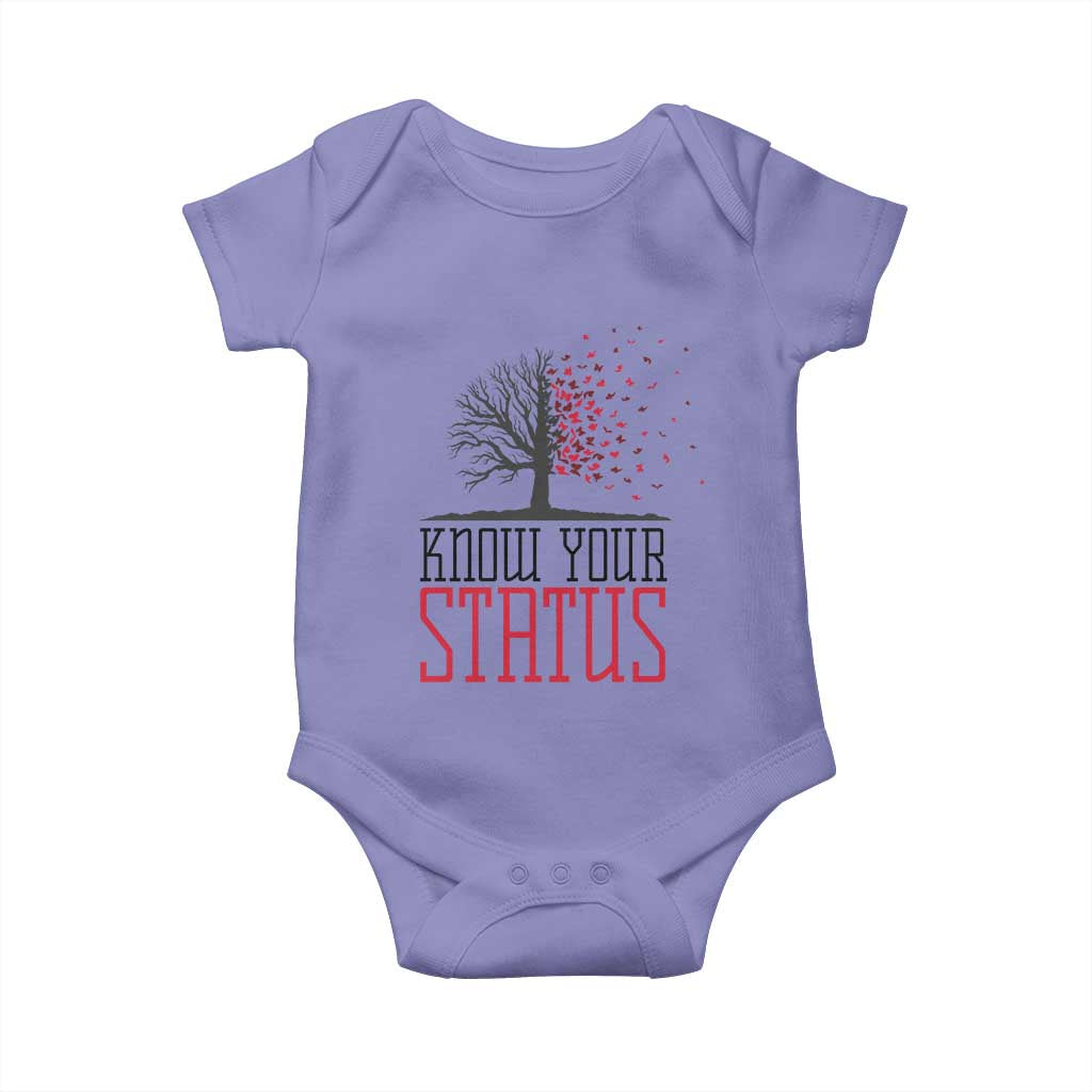 HIV Awareness Month Baby Onesie Know Your Status Prevention Support Gift - Wonder Print Shop
