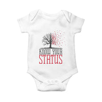 HIV Awareness Month Baby Onesie Know Your Status Prevention Support Gift - Wonder Print Shop