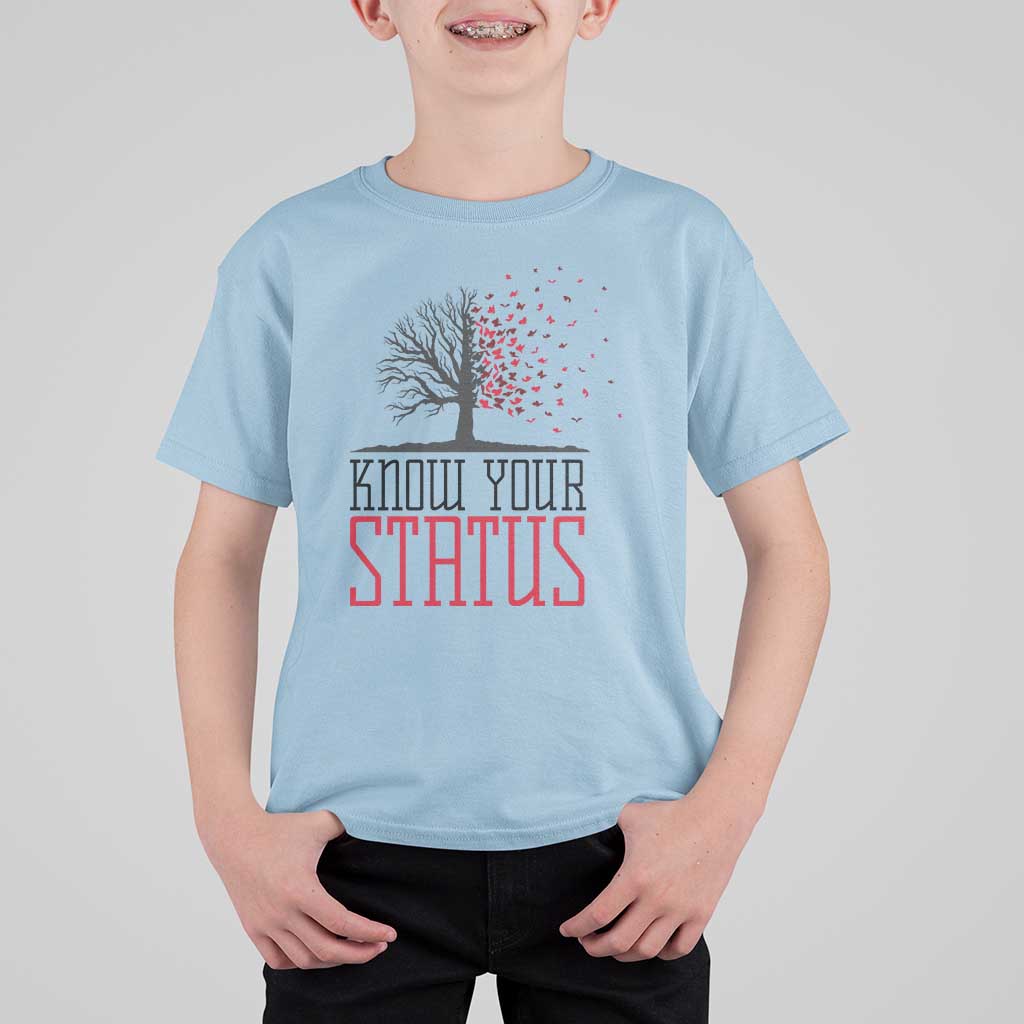 HIV Awareness Month T Shirt For Kid Know Your Status Prevention Support Gift - Wonder Print Shop