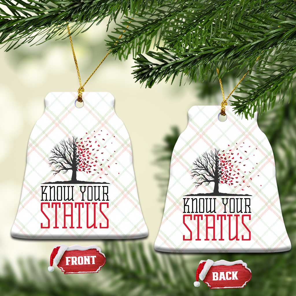 HIV Awareness Month Ceramic Ornament Know Your Status Prevention Support Gift - Wonder Print Shop