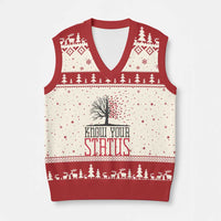 HIV Awareness Month V-Neck Knit Sweater Vest Know Your Status Prevention Support Gift - Wonder Print Shop