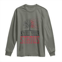 HIV Awareness Month Long Sleeve Shirt Know Your Status Prevention Support Gift - Wonder Print Shop