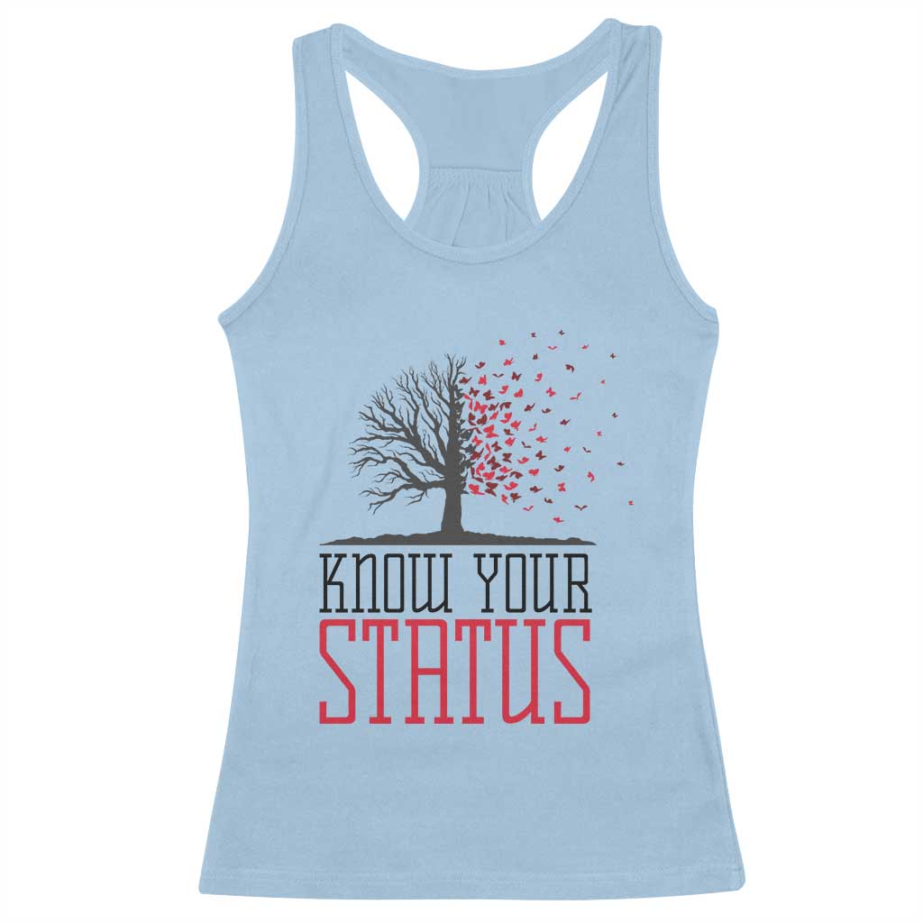 HIV Awareness Month Racerback Tank Top Know Your Status Prevention Support Gift - Wonder Print Shop