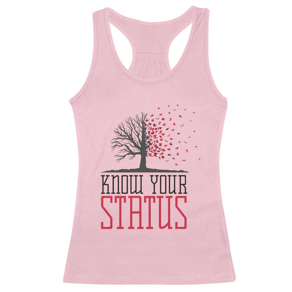 HIV Awareness Month Racerback Tank Top Know Your Status Prevention Support Gift - Wonder Print Shop
