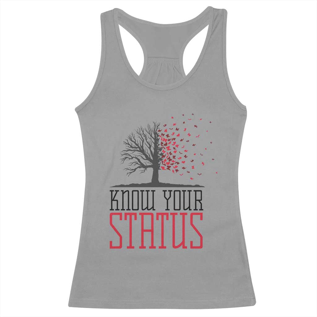 HIV Awareness Month Racerback Tank Top Know Your Status Prevention Support Gift - Wonder Print Shop